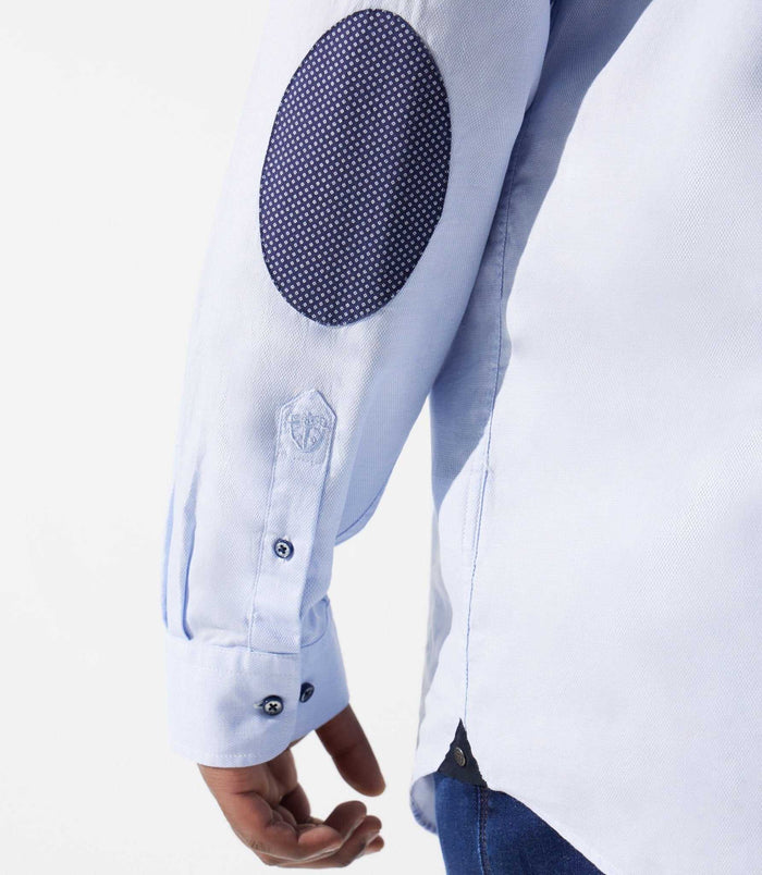 Izac Chemise Unie à Coudières Bleu Ciel KENBT