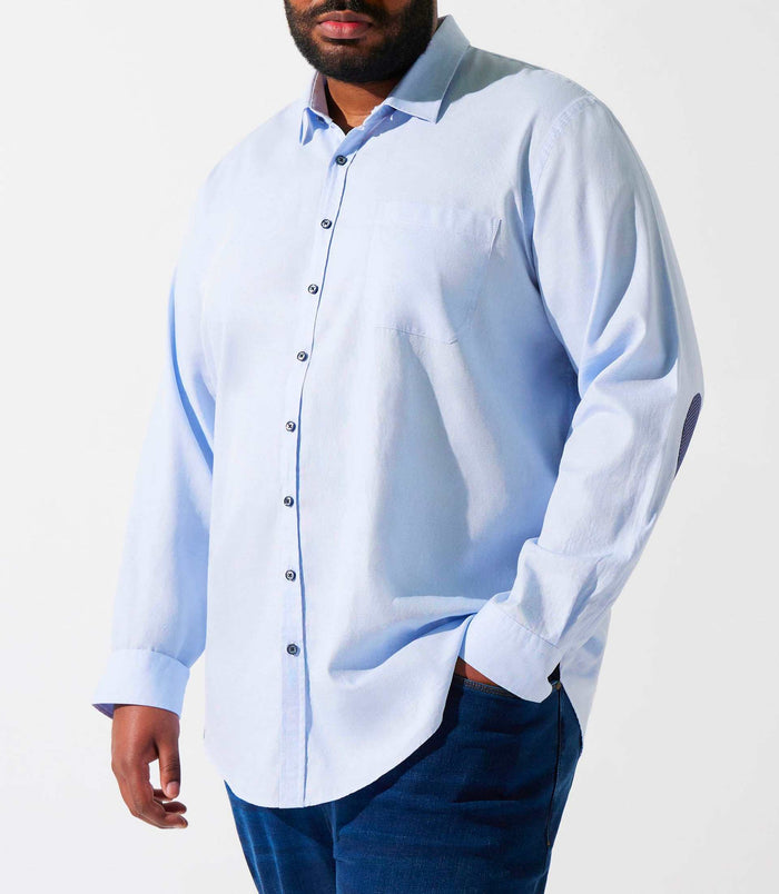 Izac Chemise Unie à Coudières Bleu Ciel KENBT