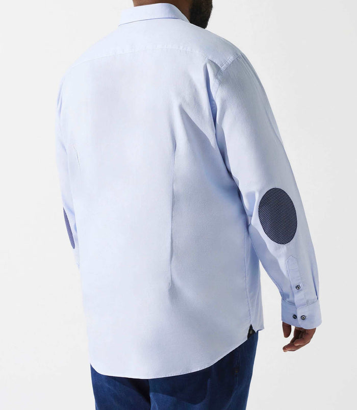 Izac Chemise Unie à Coudières Bleu Ciel KENBT