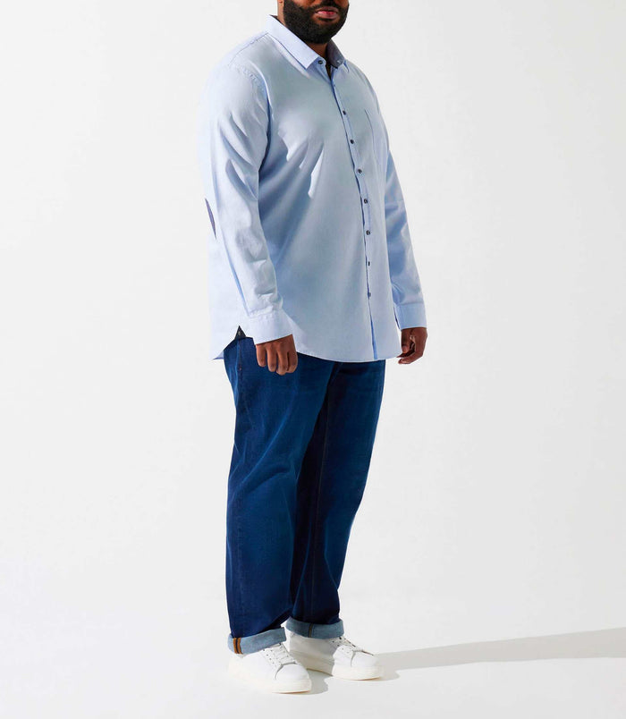 izac Chemise unie à coudières bleu ciel KENBT