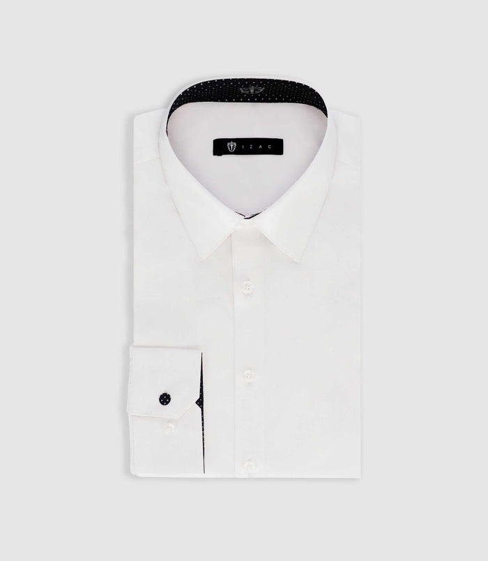izac Chemise unie à fantaisie blanc PADDY