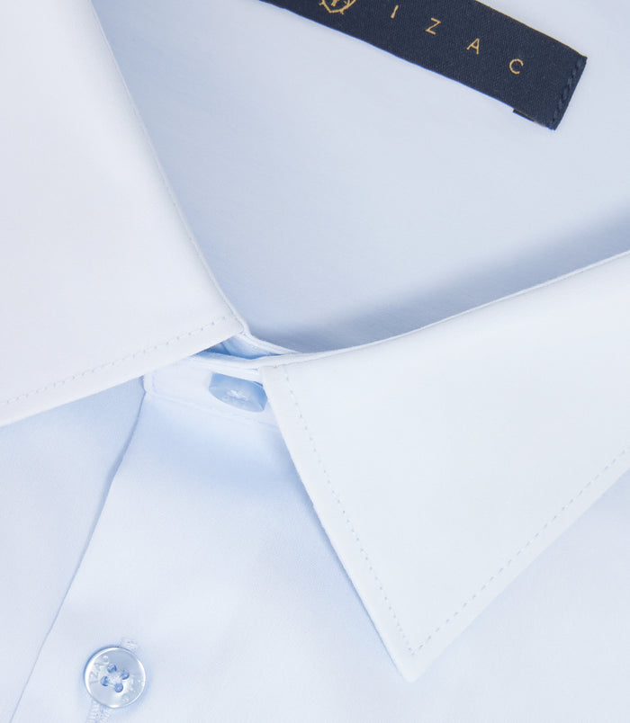Izac Chemise Unie Avec Fantaisie Bleu Ciel "Macky"