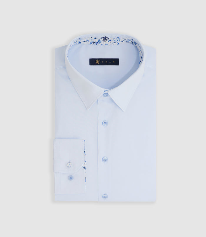 izac Chemise unie avec fantaisie bleu ciel "Macky"