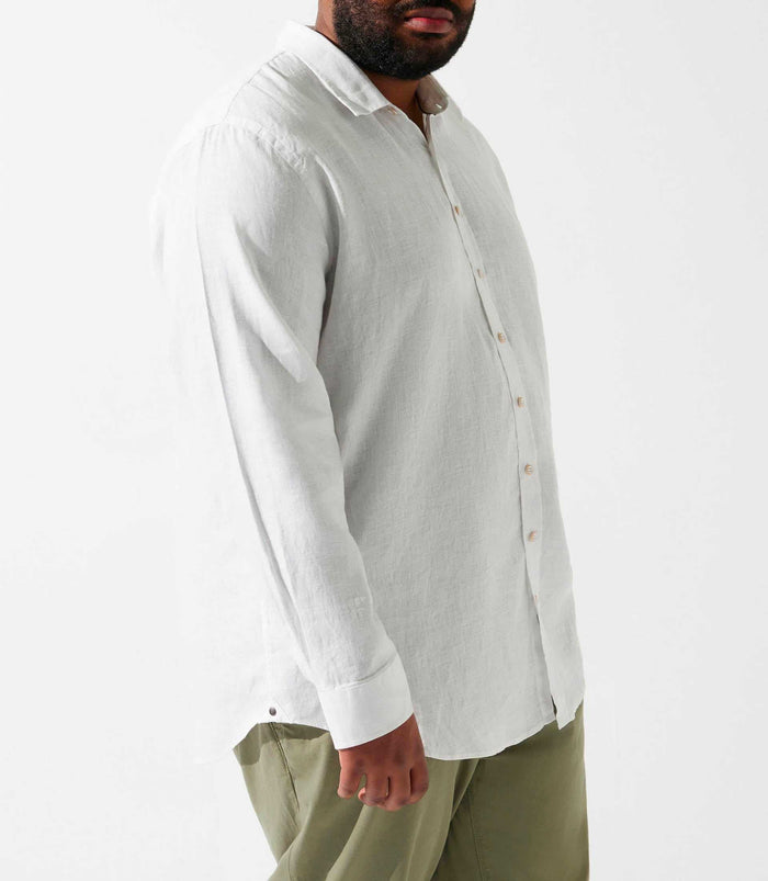 Izac Chemise Unie Blanche En Lin KISSBT