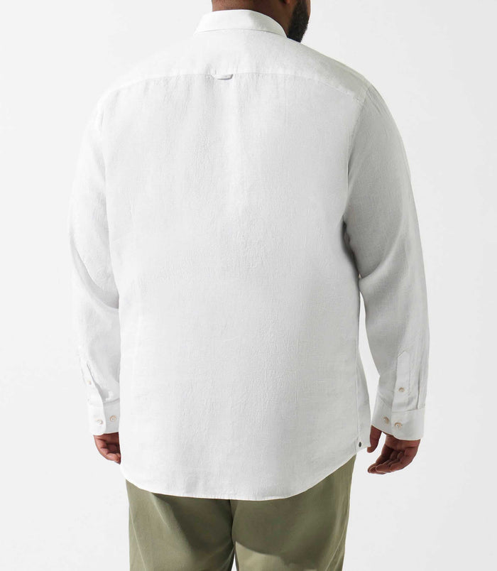 Izac Chemise Unie Blanche En Lin KISSBT