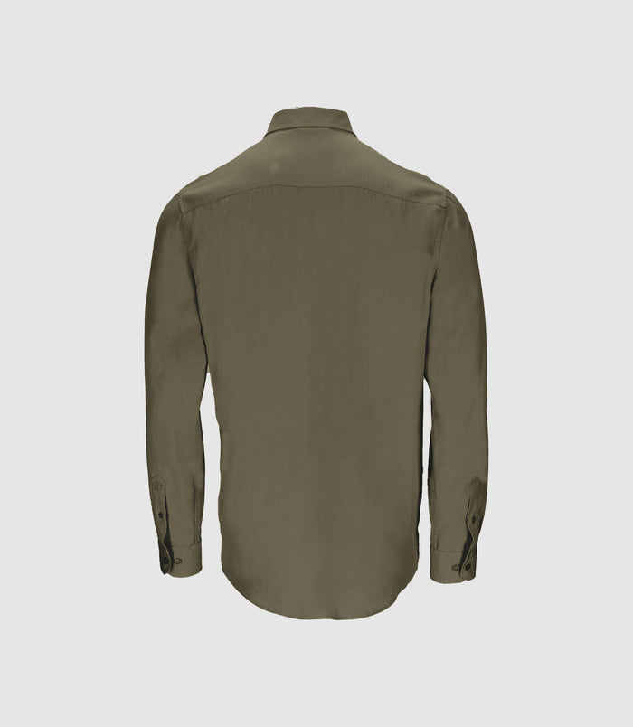 Izac Chemise Unie Casual Kaki JULIEN