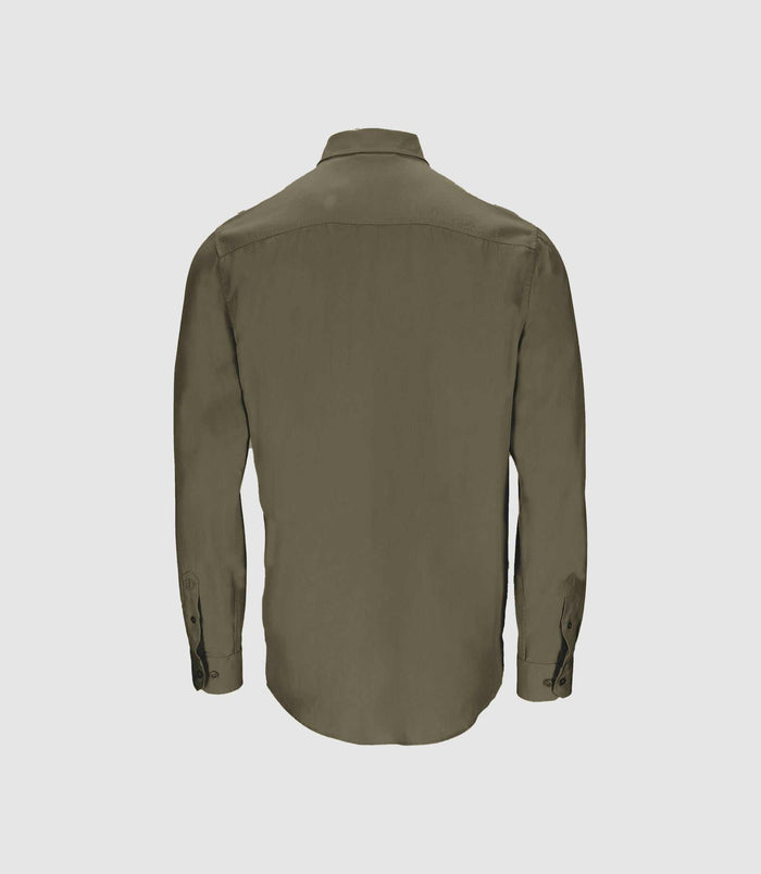 Izac Chemise Unie Casual Kaki JULIEN