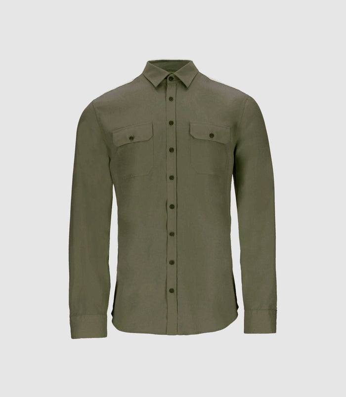 izac Chemise unie casual kaki JULIEN