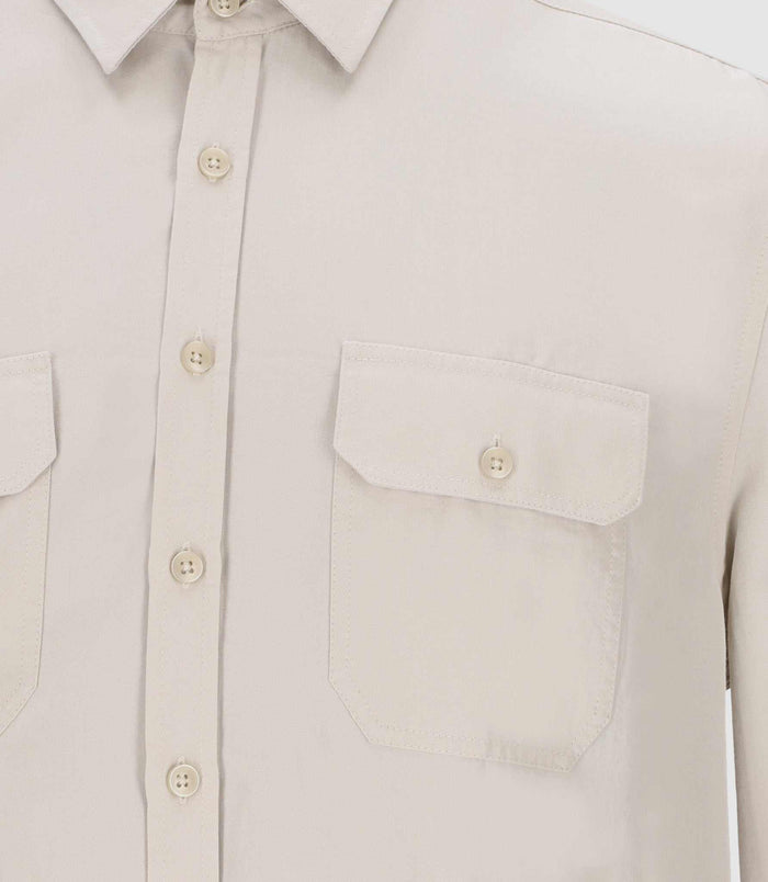 Izac Chemise Unie Casual Mastic JULIEN