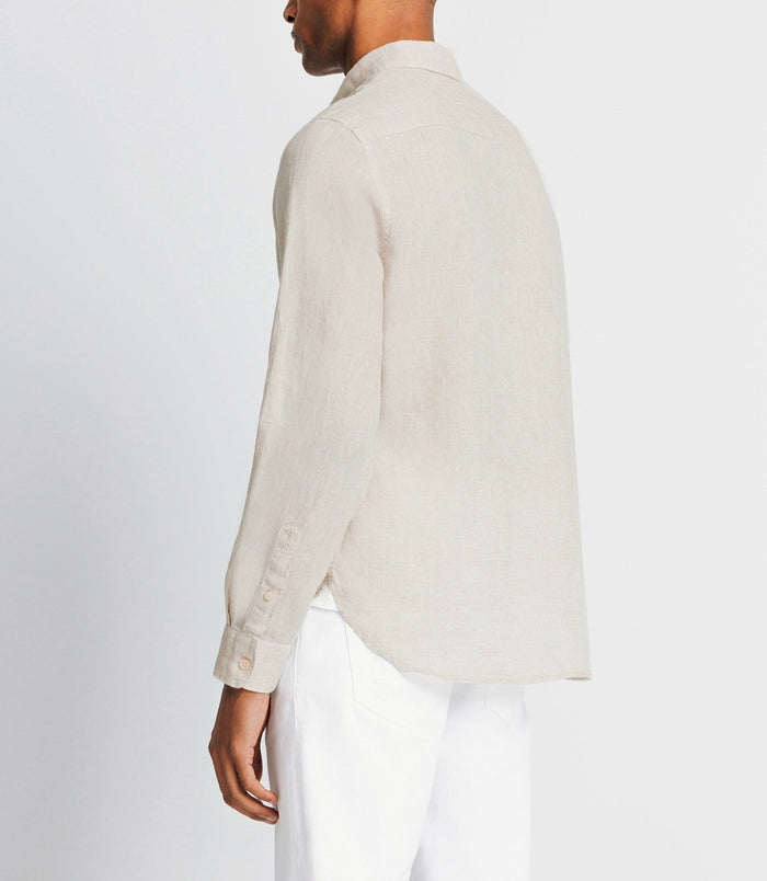 Izac Chemise Unie En Coton Lin écru
