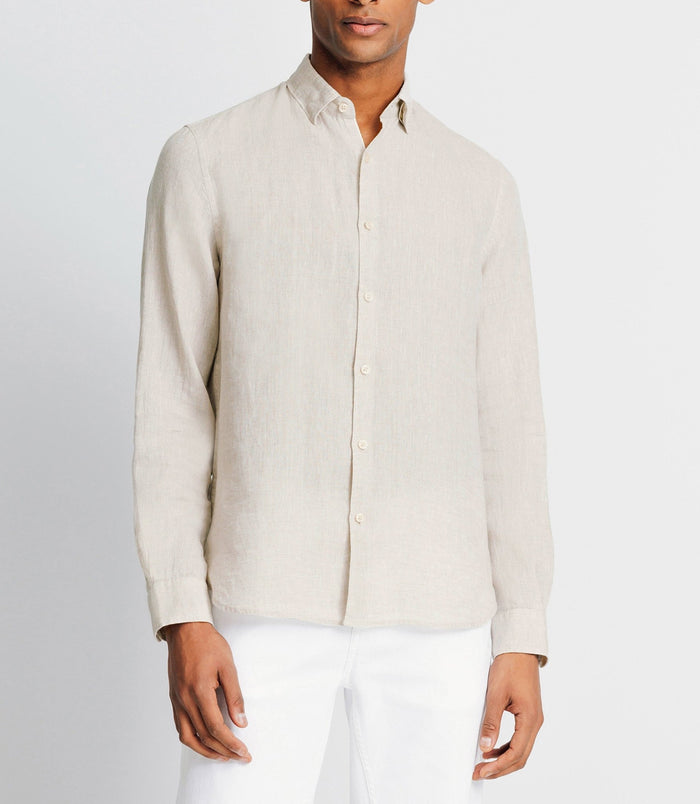 izac Chemise unie en coton lin écru