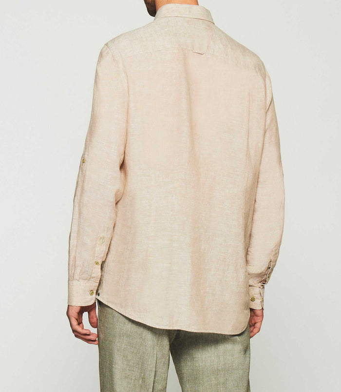 Izac Chemise Unie En Lin Beige KISS