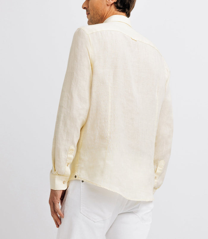 Izac Chemise Unie En Lin Jaune