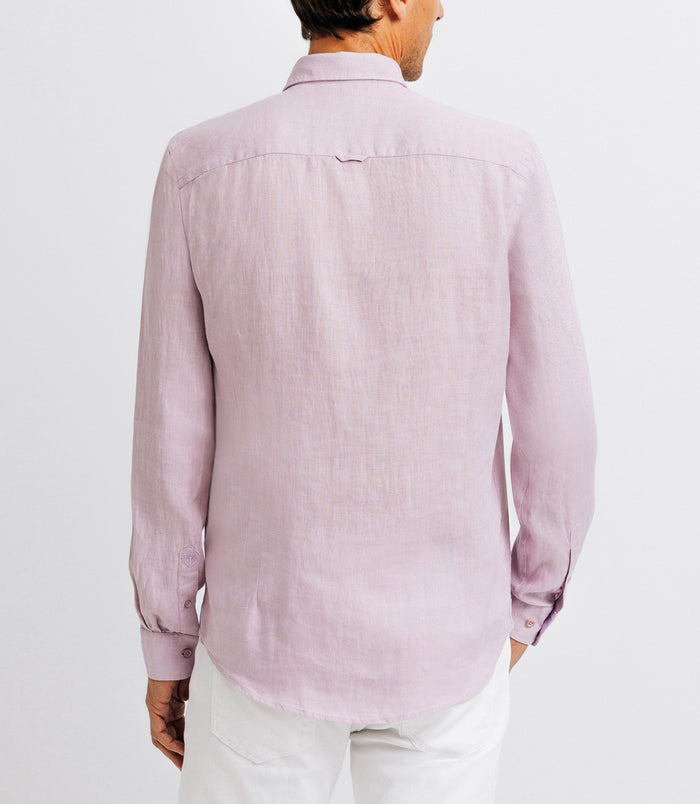 Izac Chemise Unie En Lin Parme
