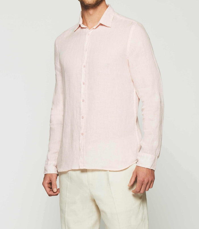 Izac Chemise Unie En Lin Rose KISS