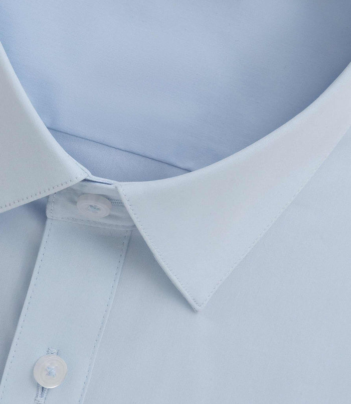 Izac Chemise Unie En Popeline Stretch Ciel MALTE2