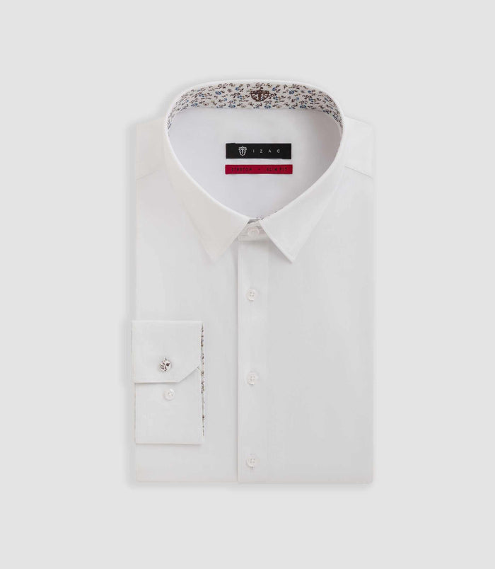 Izac Chemise Unie Fantaisie Blanche "Bolton"