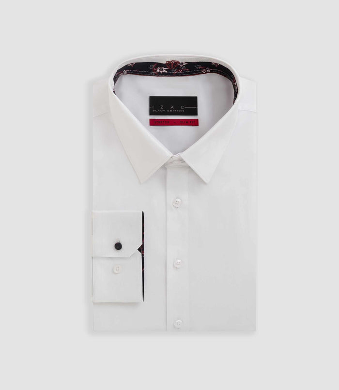 izac Chemise unie fantaisie blanche "Boy"