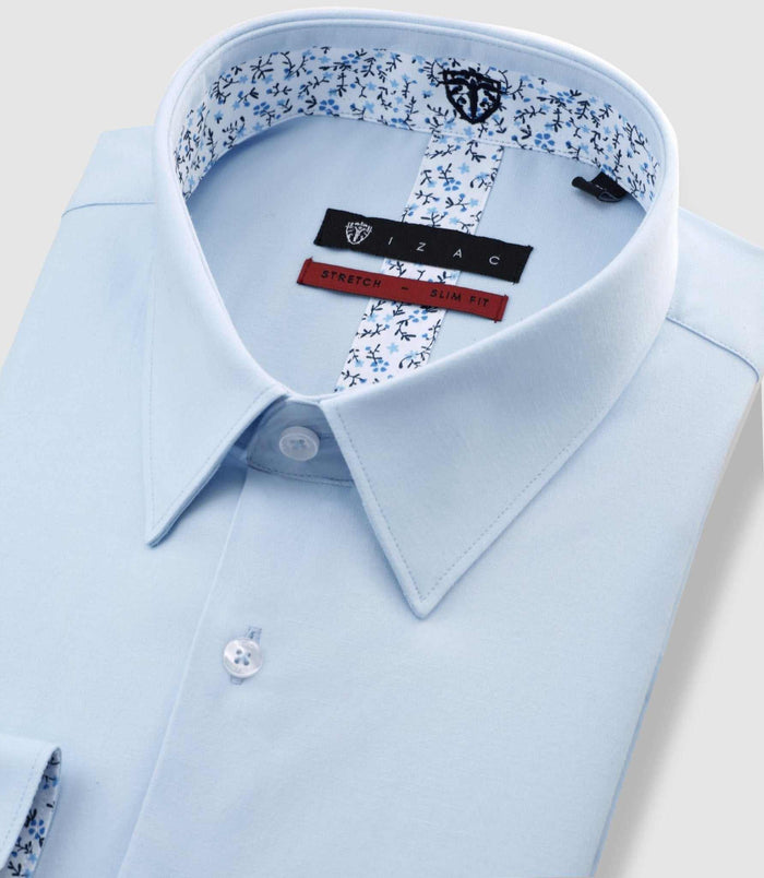 Izac Chemise Unie Fantaisie Ciel "Daniout"