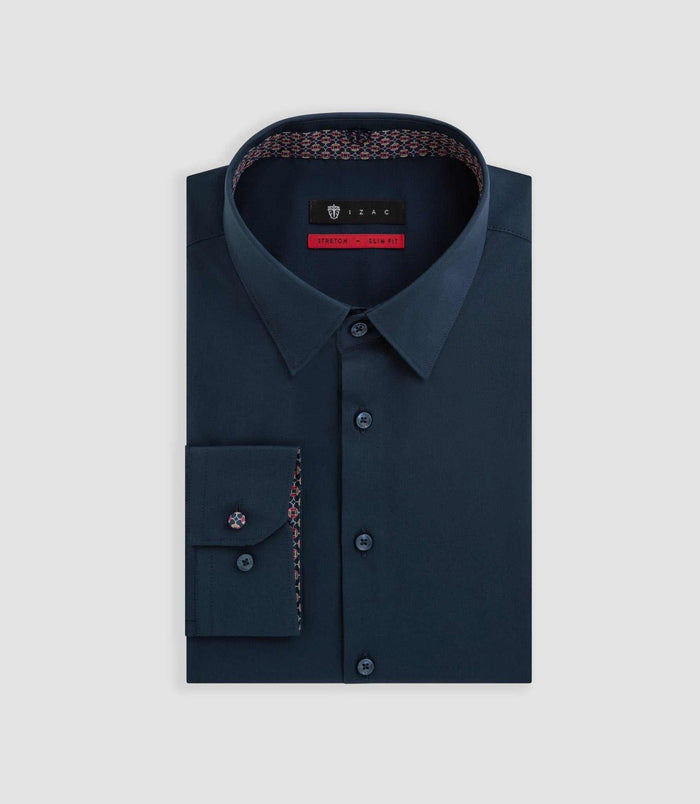 Izac Chemise Unie Fantaisie Marine "Bosco"