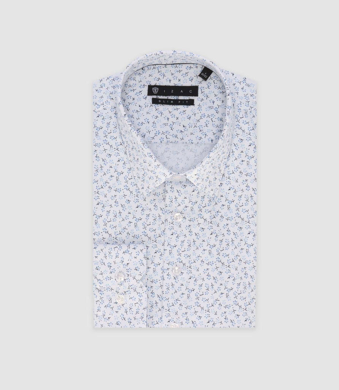 izac Chemise ville à imprimé bleu "Tifast012"