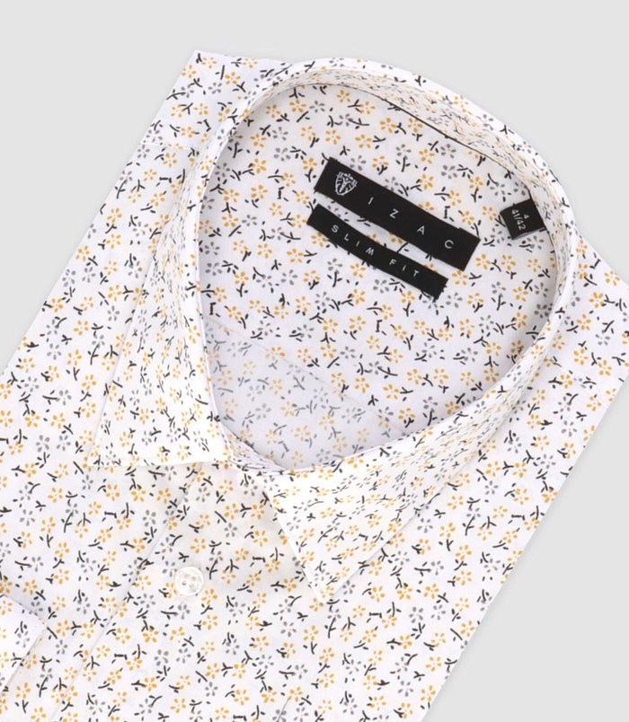 Izac Chemise Ville à Imprimé Jaune "Tifast012"