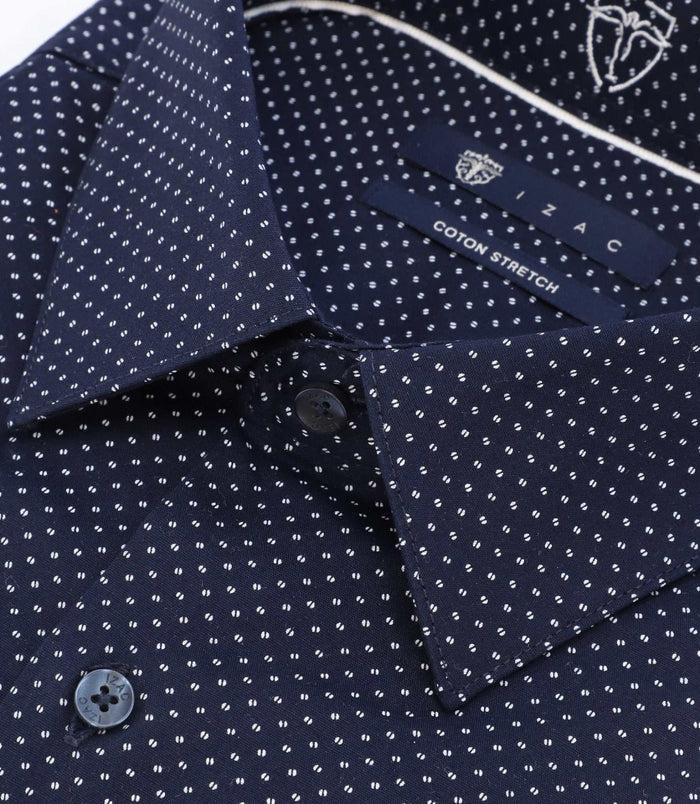 Izac Chemise Ville à Motifs Marine
