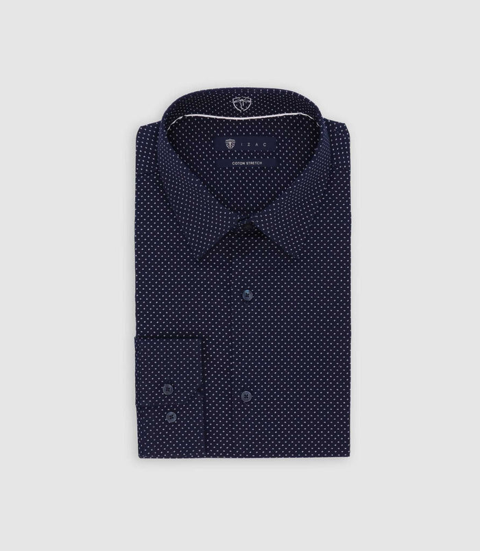 izac Chemise ville à motifs marine