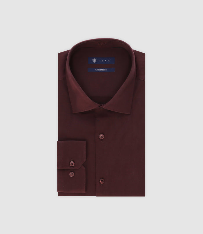 izac Chemise ville ajustée bordeaux