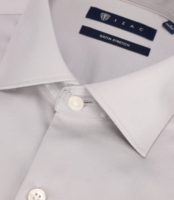 Izac Chemise Ville Ajustée Grise