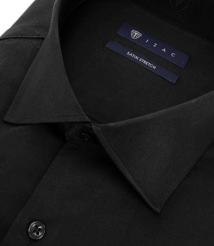 Izac Chemise Ville Ajustée Noire