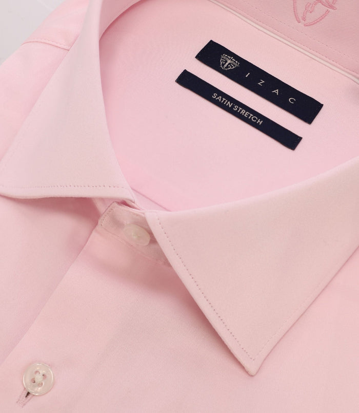 Izac Chemise Ville Ajustée Rose