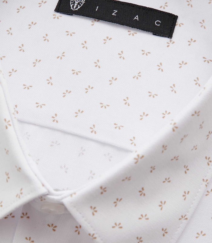 Izac Chemise Ville Blanche Et Beige "Difast008"