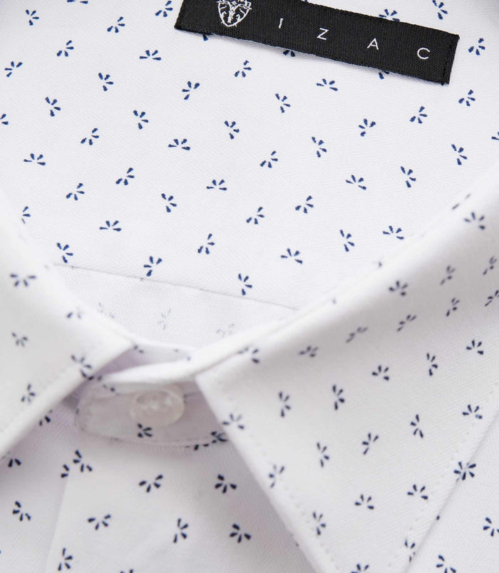 Izac Chemise Ville Blanche Et Marine "Difast008"