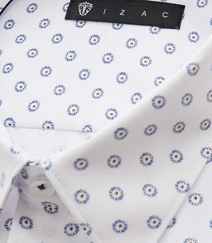 Izac Chemise Ville Blanche Et Marine "Difast009"