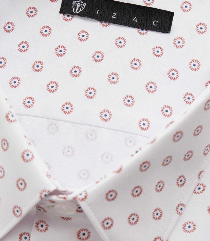 Izac Chemise Ville Blanche Et Orange "Difast009"