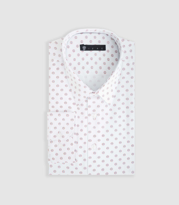 izac Chemise ville blanche et orange "Difast009"