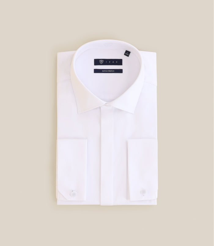 izac Chemise ville col italien blanche