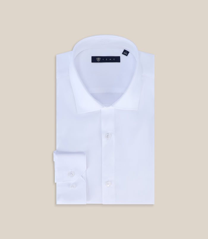 izac Chemise ville en satin de coton blanche