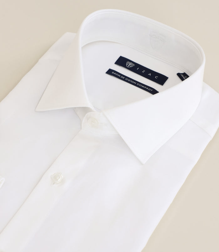 Izac Chemise Ville En Satin De Coton écrue