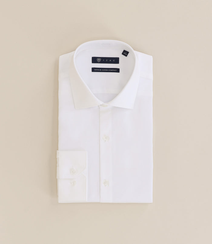 izac Chemise ville en satin de coton écrue