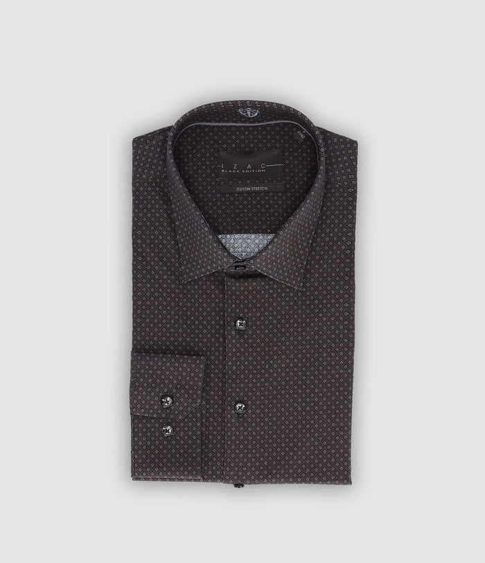 izac Chemise ville imprimée anthracite PADERN