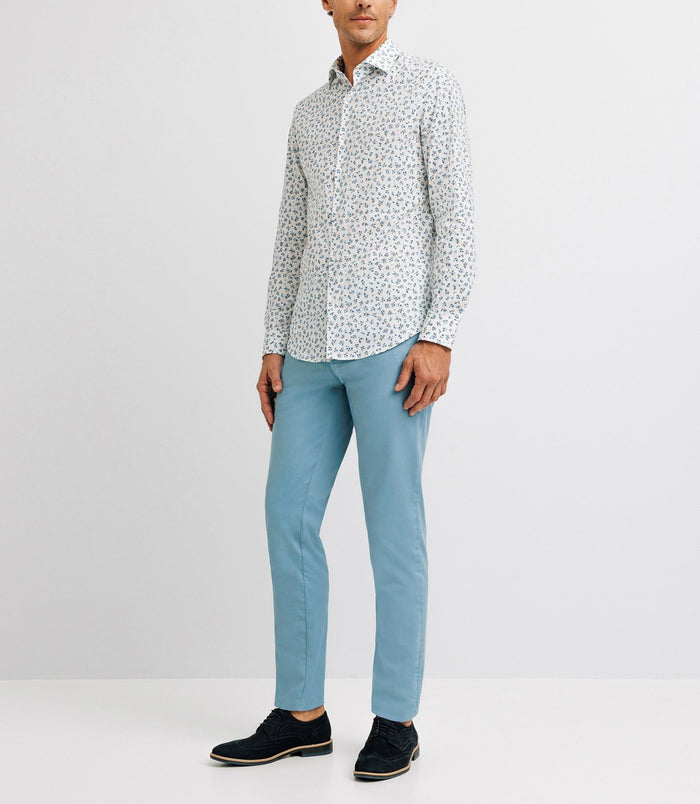 izac Chemise ville imprimée bleue