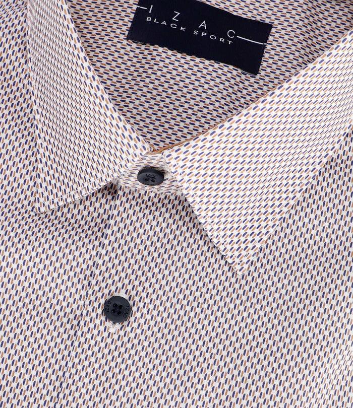 Izac Chemise Ville Imprimée Camel Marine PALMA