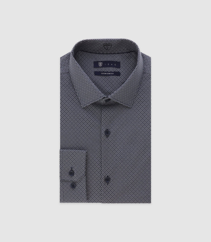 izac Chemise ville imprimée marine
