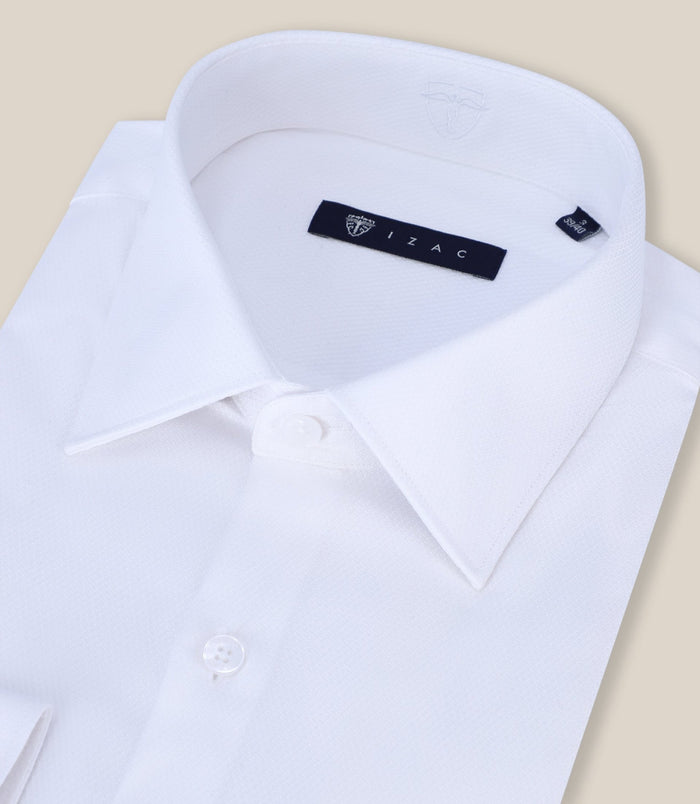 Izac Chemise Ville Non Iron Col Italien Blanc