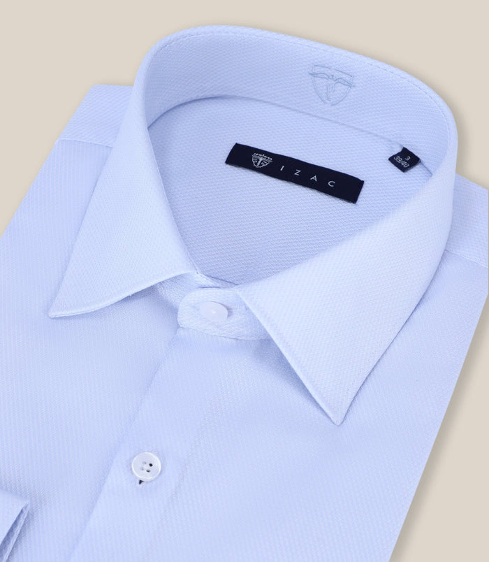 Izac Chemise Ville Non Iron Col Italien Bleu Ciel