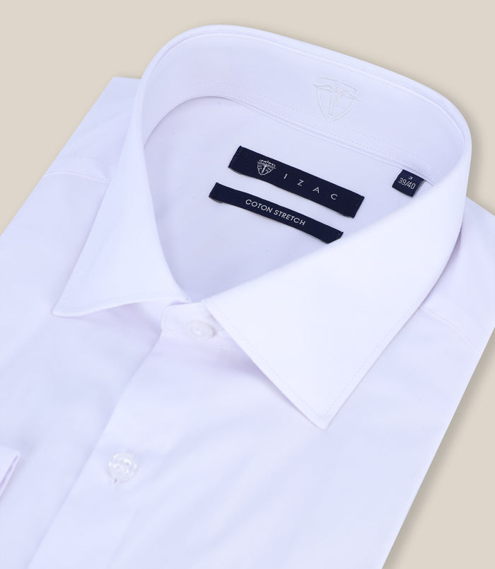 Izac Chemise Ville Satin De Coton Blanc