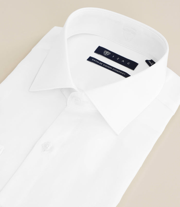 Izac Chemise Ville Satin De Coton Blanche