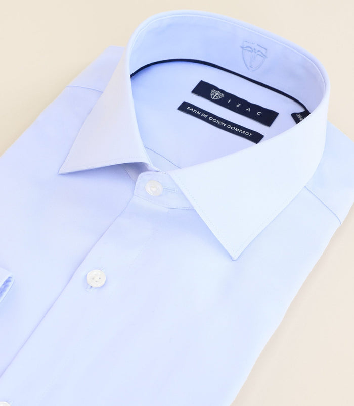 Izac Chemise Ville Satin De Coton Ciel